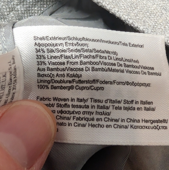 Brooks Brothers (Size 16) Gray Skirt Silk, Linen, Viscose Blend - Picture 5 of 6
